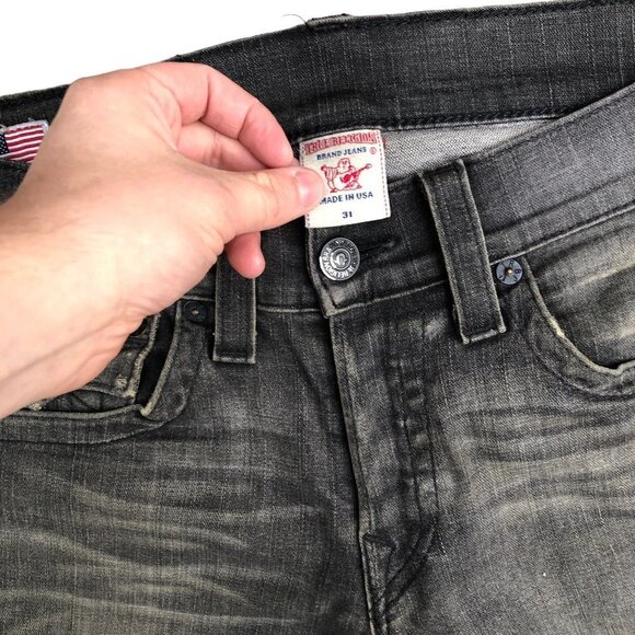 VINTAGE True Religion Jeans Size 31 ZACH Gray - Picture 2 of 7